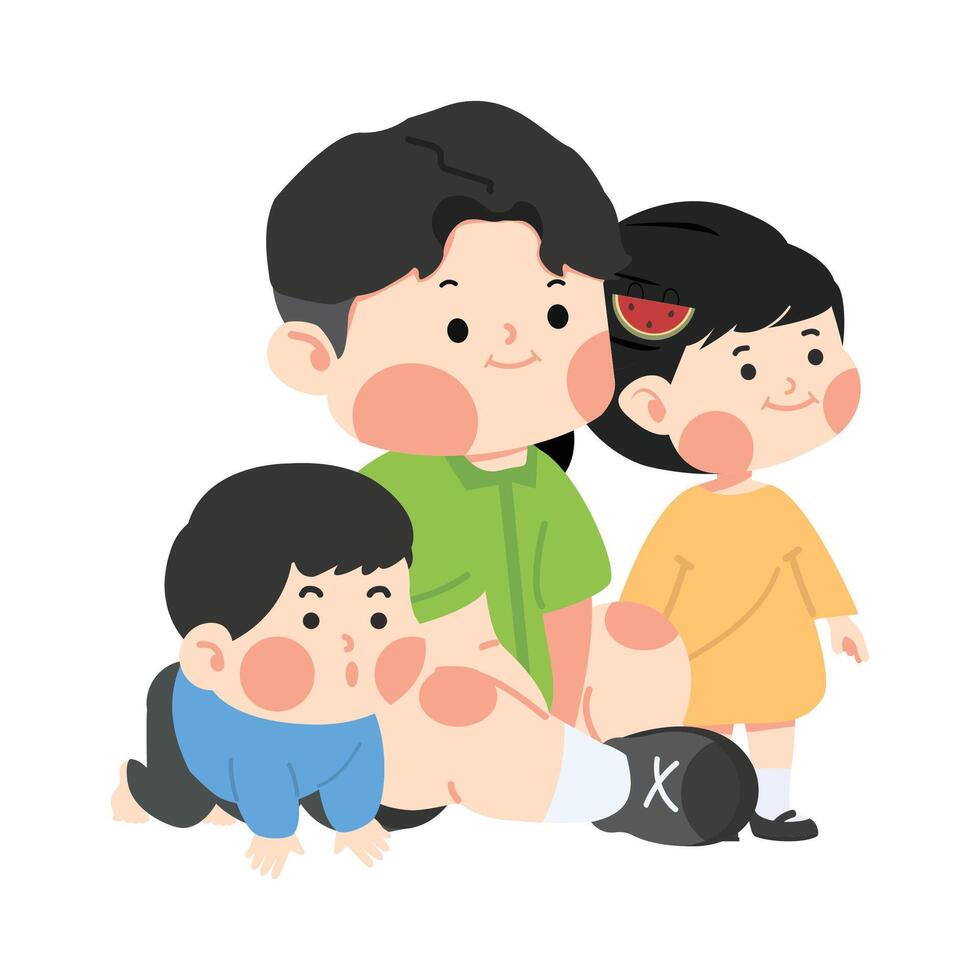 Happy cartoon of a family vector