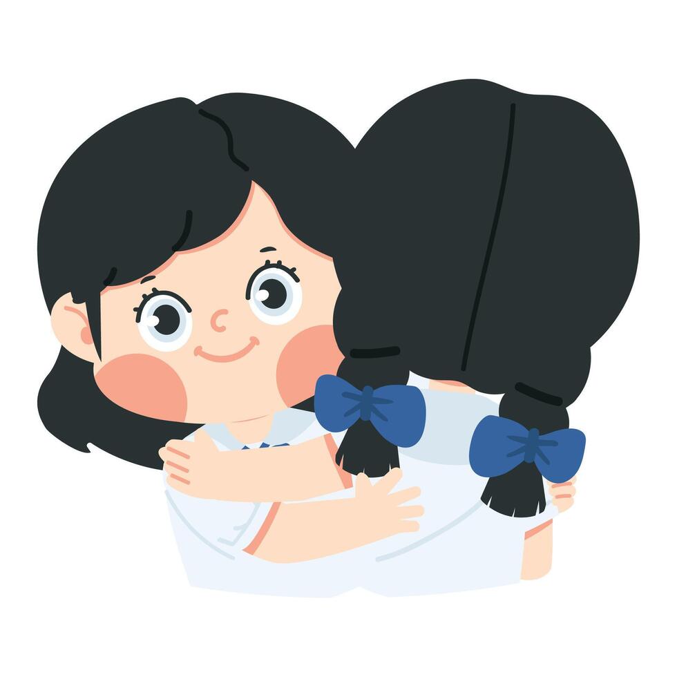 woman friends hugging each other vector