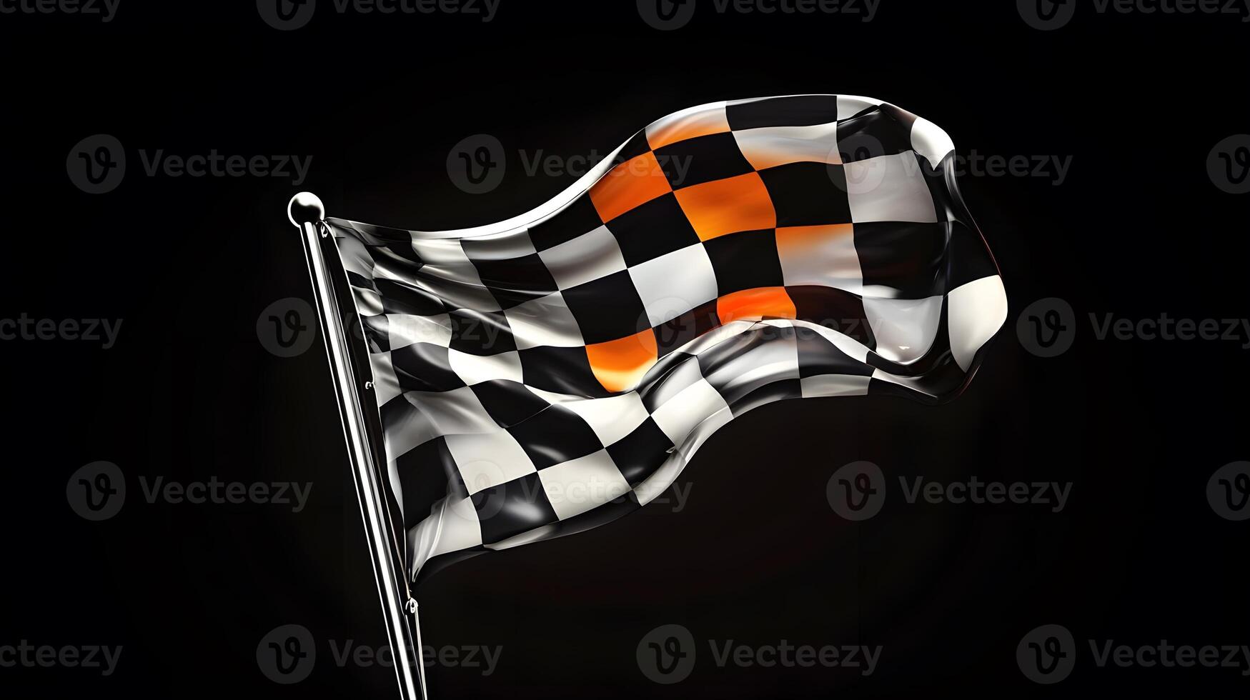 Flowing Checkered Racing Flag photo