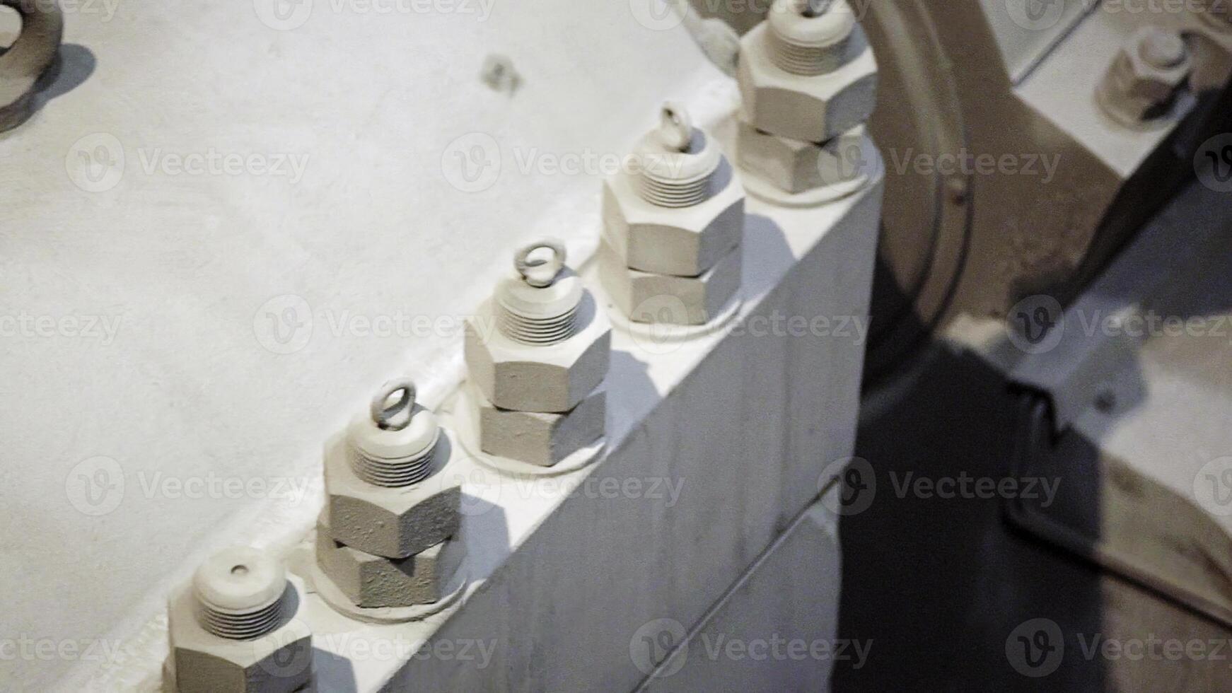A Detailed Close Up of Industrial Equipment Components and Their Assembly Process. Stock Clip photo