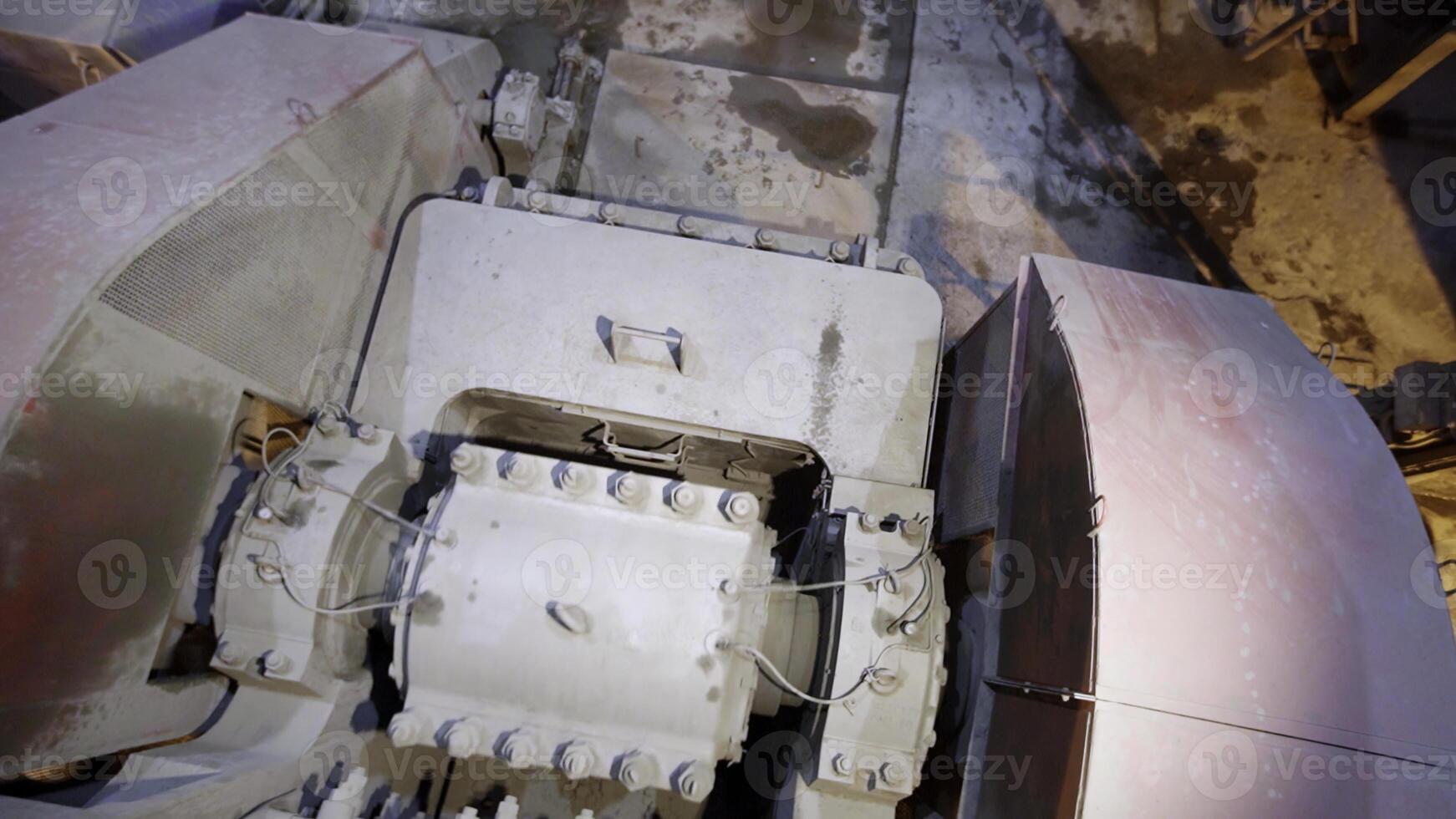 Exploring the Functionality and Performance of Industrial Machinery Components in Operation. Stock Clip photo