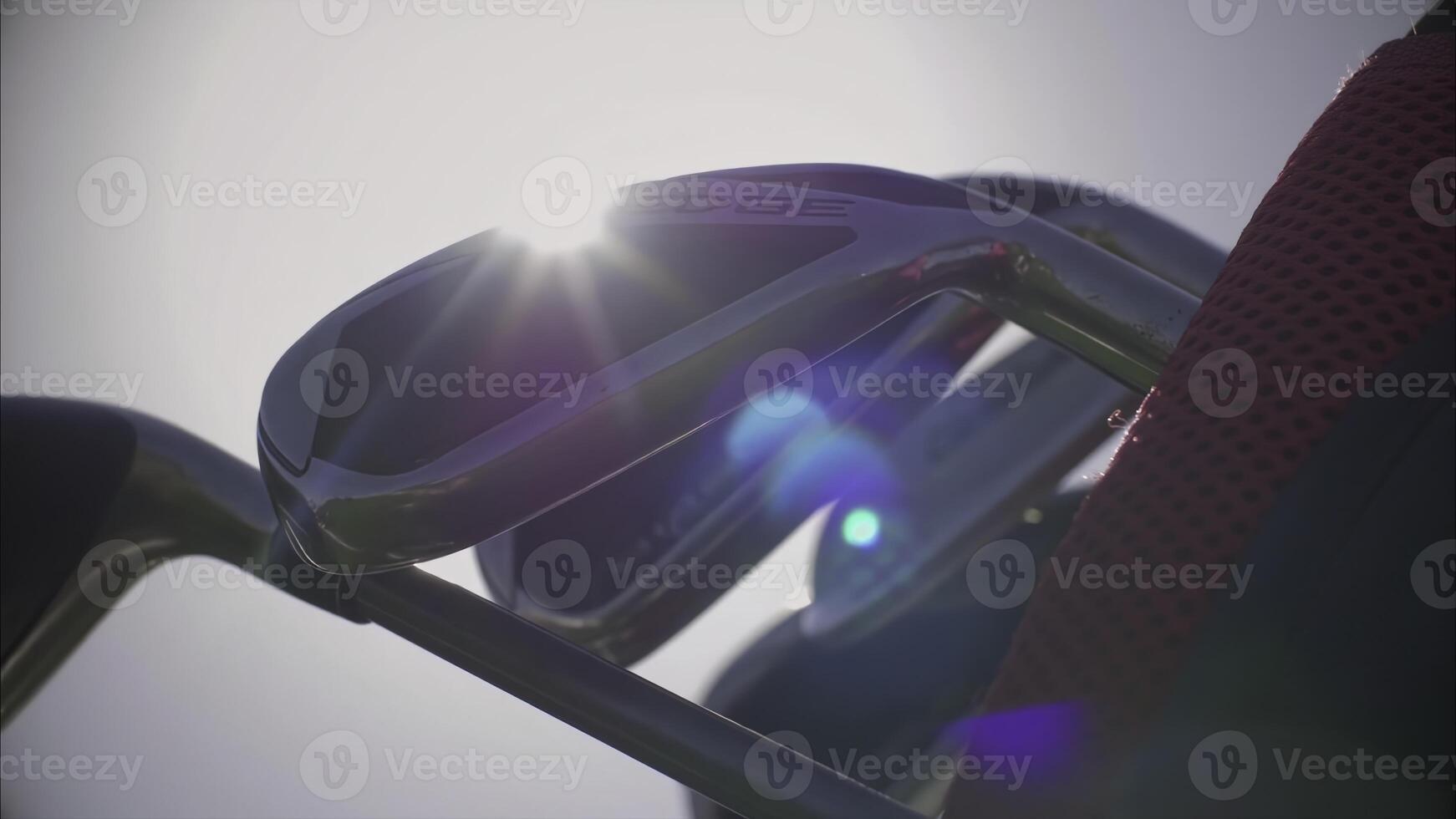 Detailed CloseUp of Golf Clubs That Are All Ready and Set for Play on the Course photo