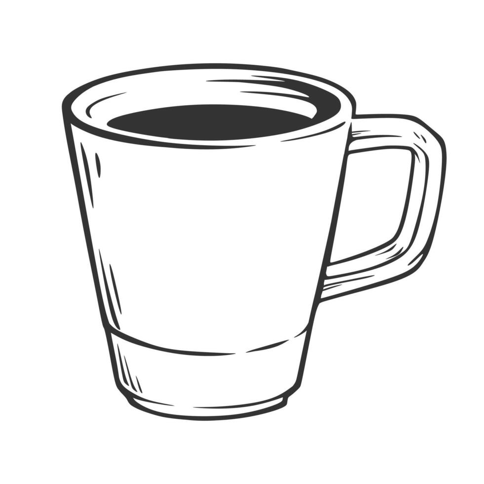 Hand drawn style of coffee cup illustration vector