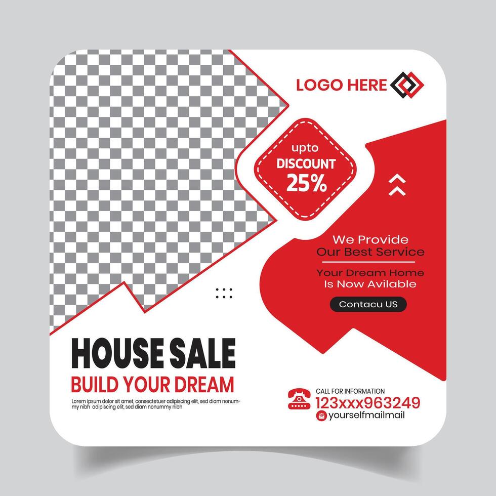 House Sale Professional Social Media Post Design Banner vector