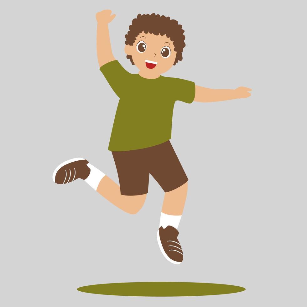 Cartoon boy jumping vector
