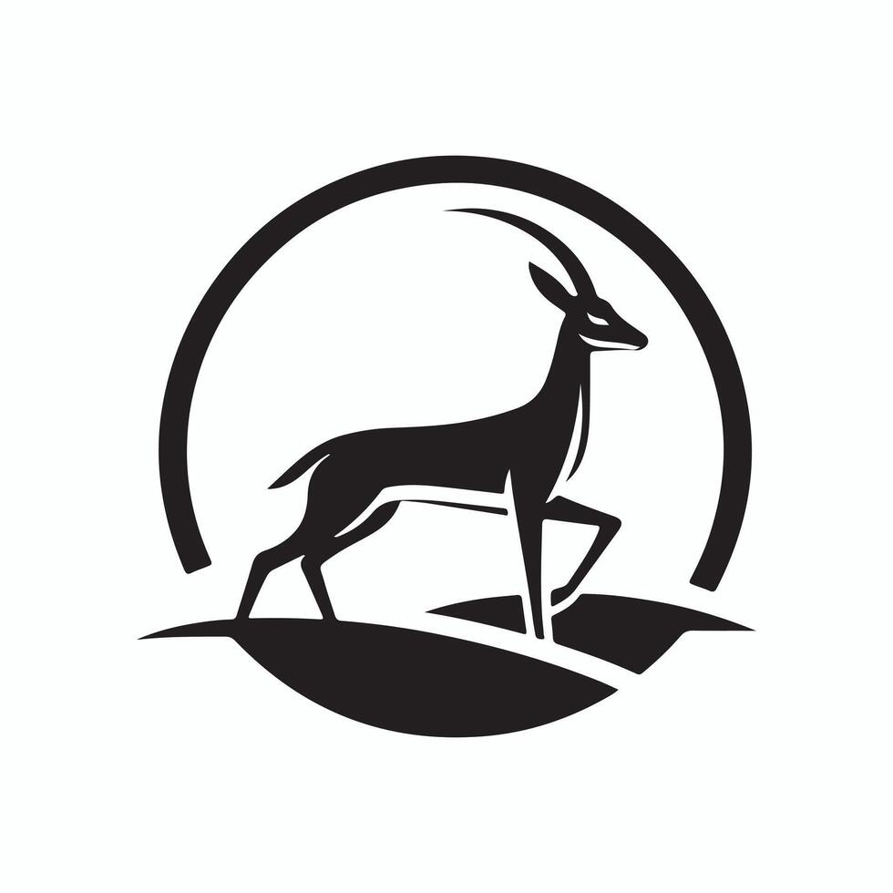 an antelope in a circle logo vector