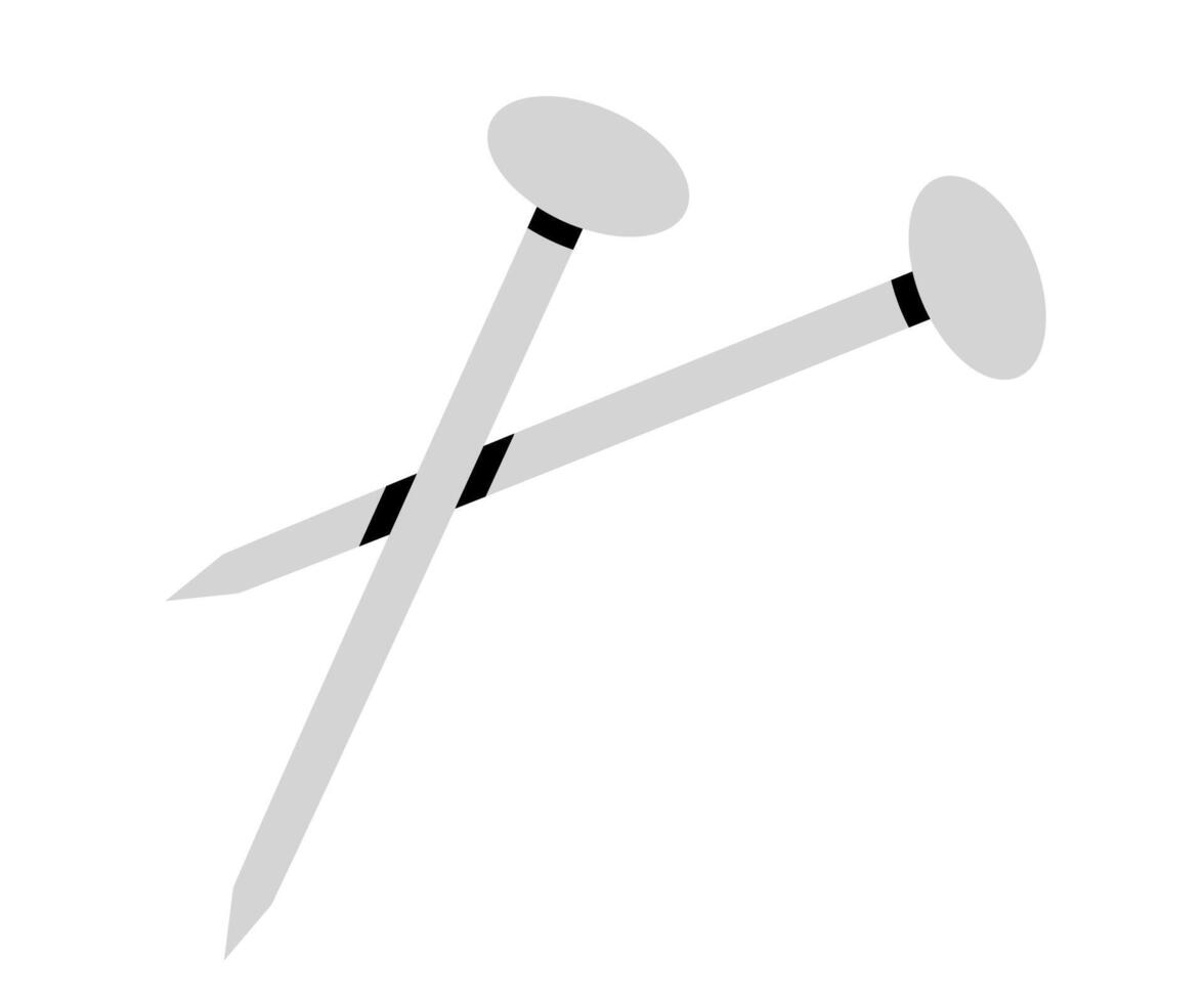 Hand drawn cute cartoon illustration of nails instrument. Flat repair tool in doodle style. Support service hardware icon. Settings or fix problem. Find solution. Isolated. vector
