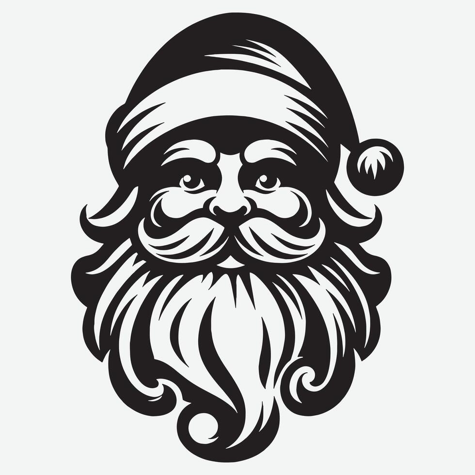 Santa Claus Silhouettes for Festive Logos Posters and Decorations vector