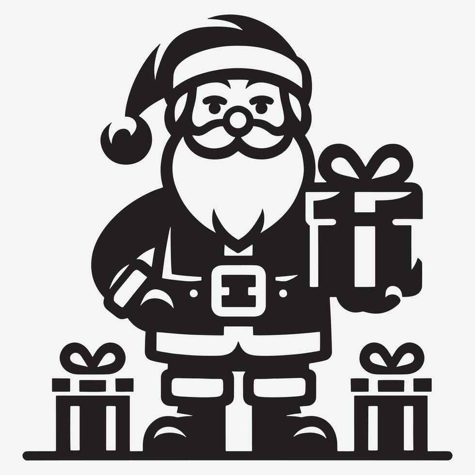 Festive Santa Claus Silhouettes for Holiday Posters and Gift Wrapping Ideas vector