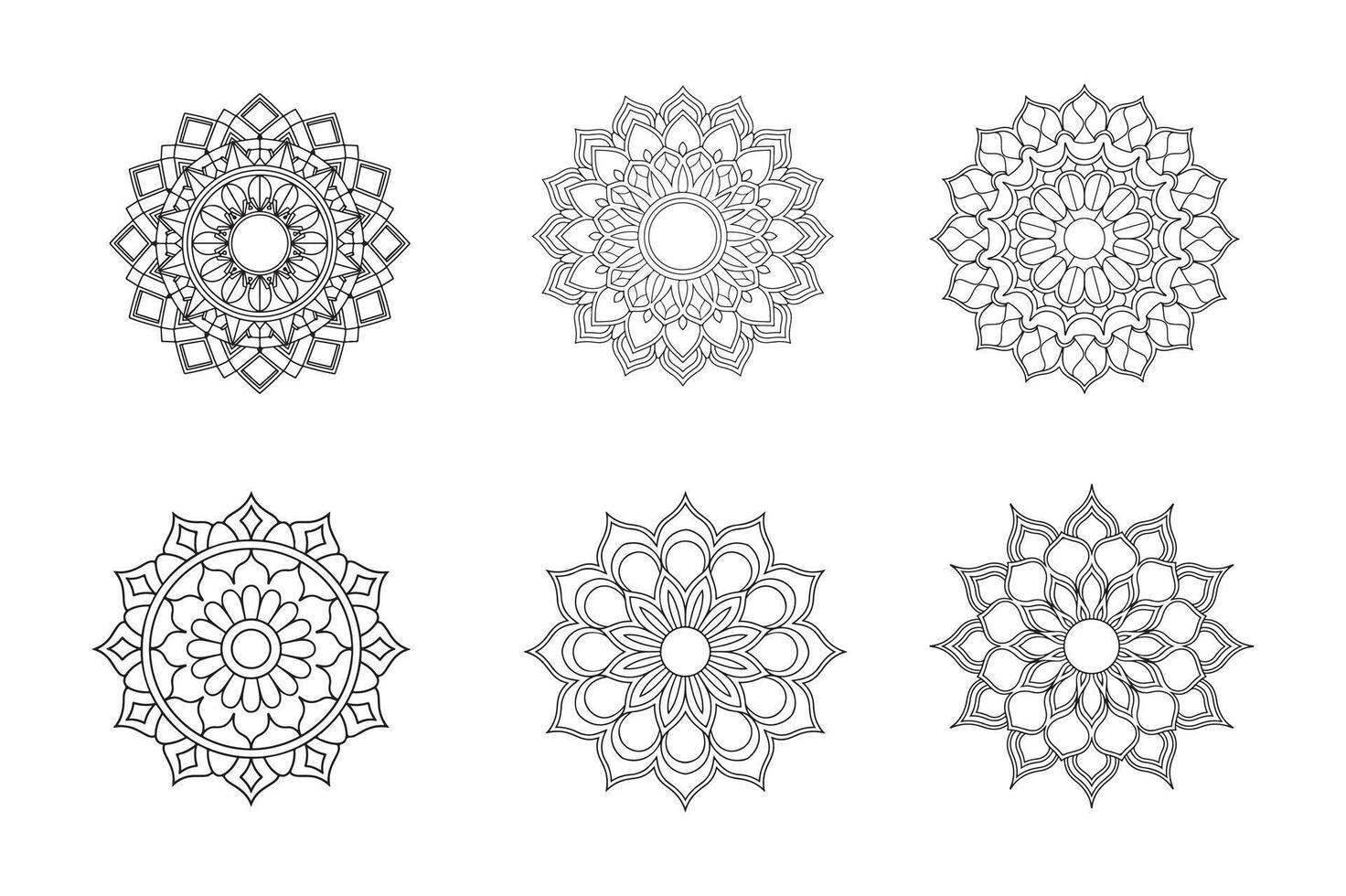 Rose mandala silhouette illustration vector