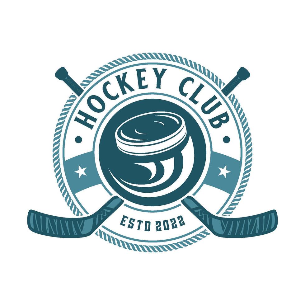 hockey sport logo. with vintage style ornaments. perfect for hockey teams vector