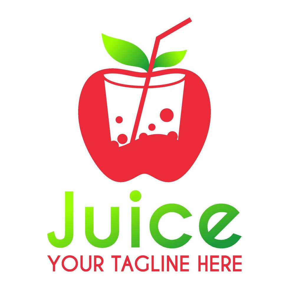 apple juice drink logo, illustration of fresh apples, for a drink shop or fresh drink business vector