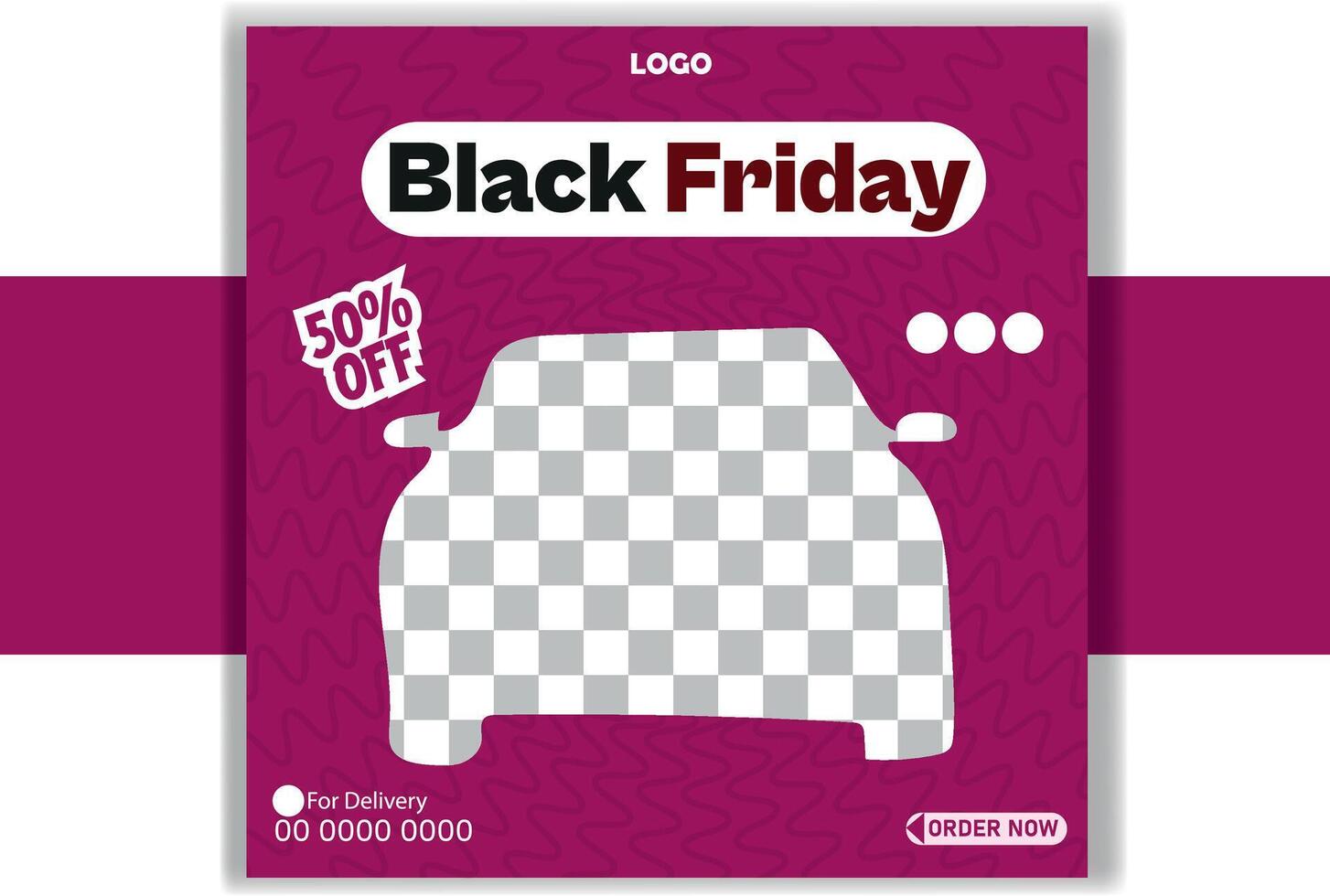 Black Friday Car social media post design vector
