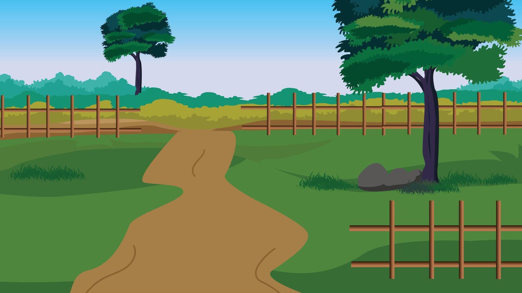 village tree background for cartoon vector