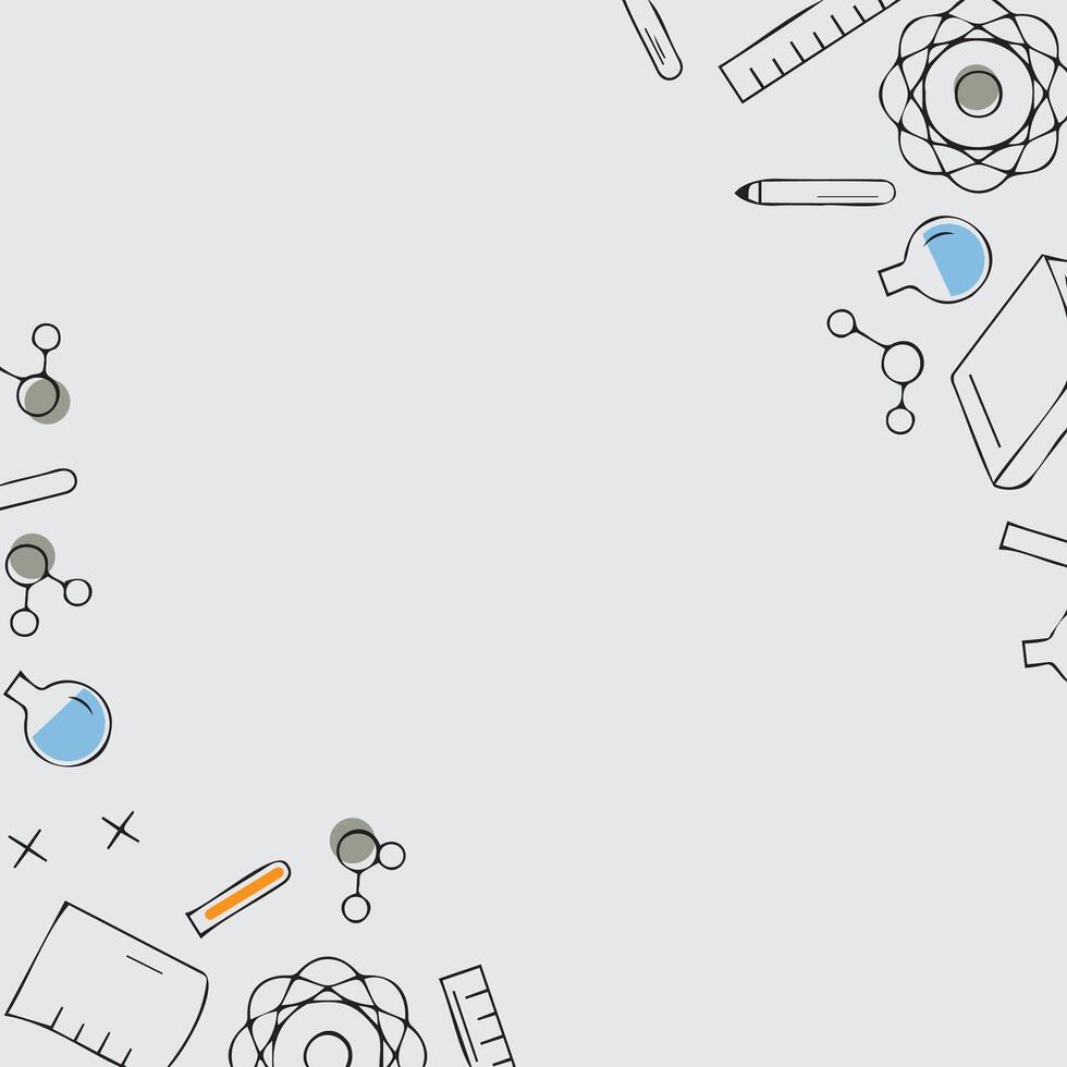 Science and technology background with various objects vector
