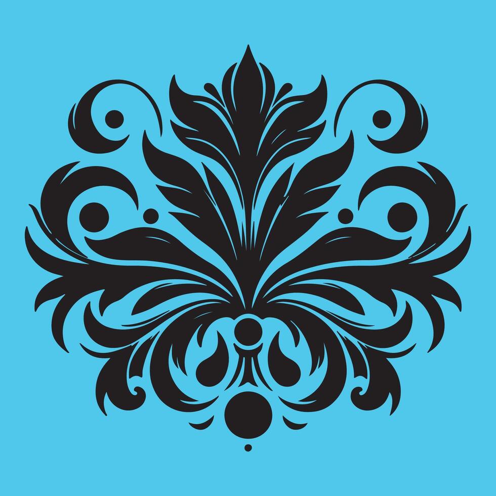 An attractive black graphic design ornate petal like elements vector