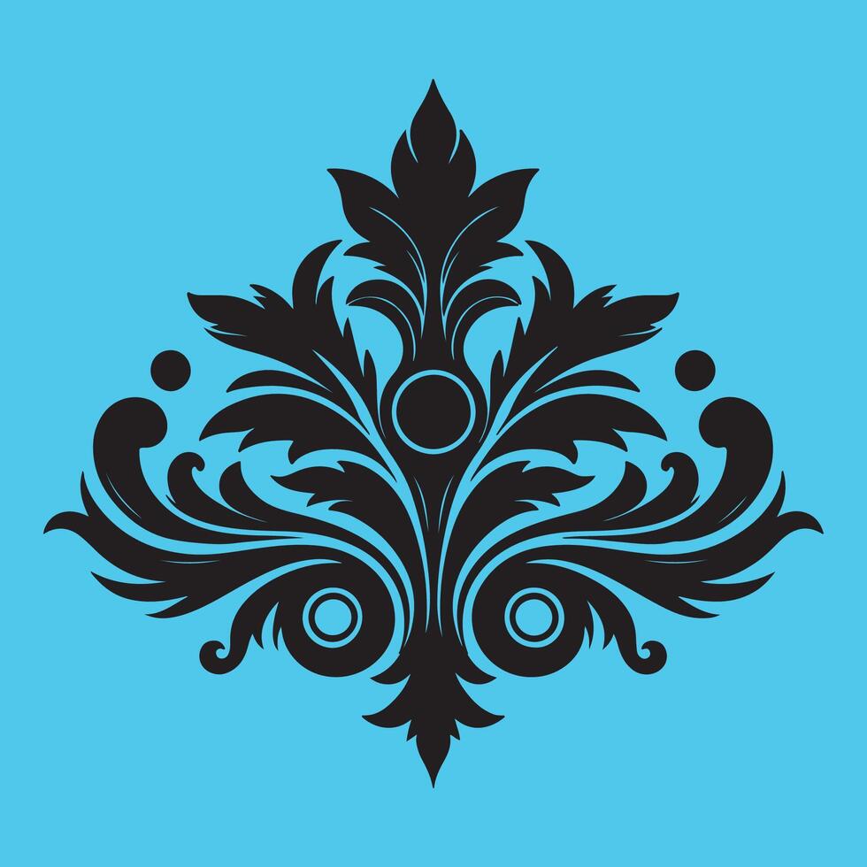 shape surrounded by ornate petal-like elements vector