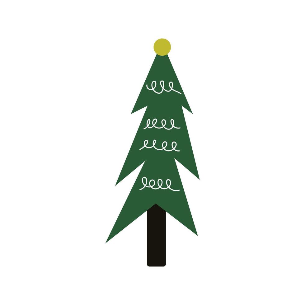 Abstract Christmas tree, decorated vector