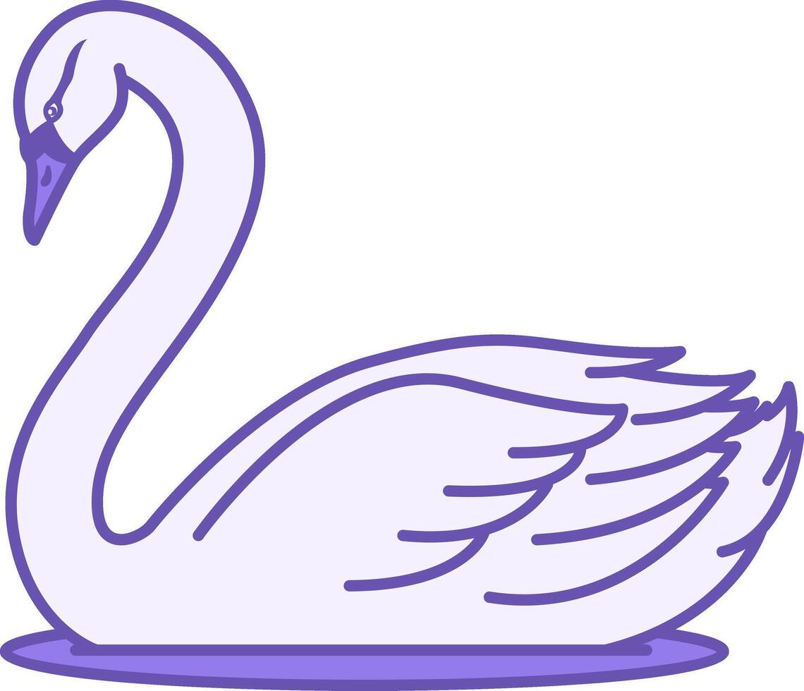 Swan Color Icon. Illustration. Beautiful Waterfowl. Agriculture, Farming. Domestic Animals Concept vector
