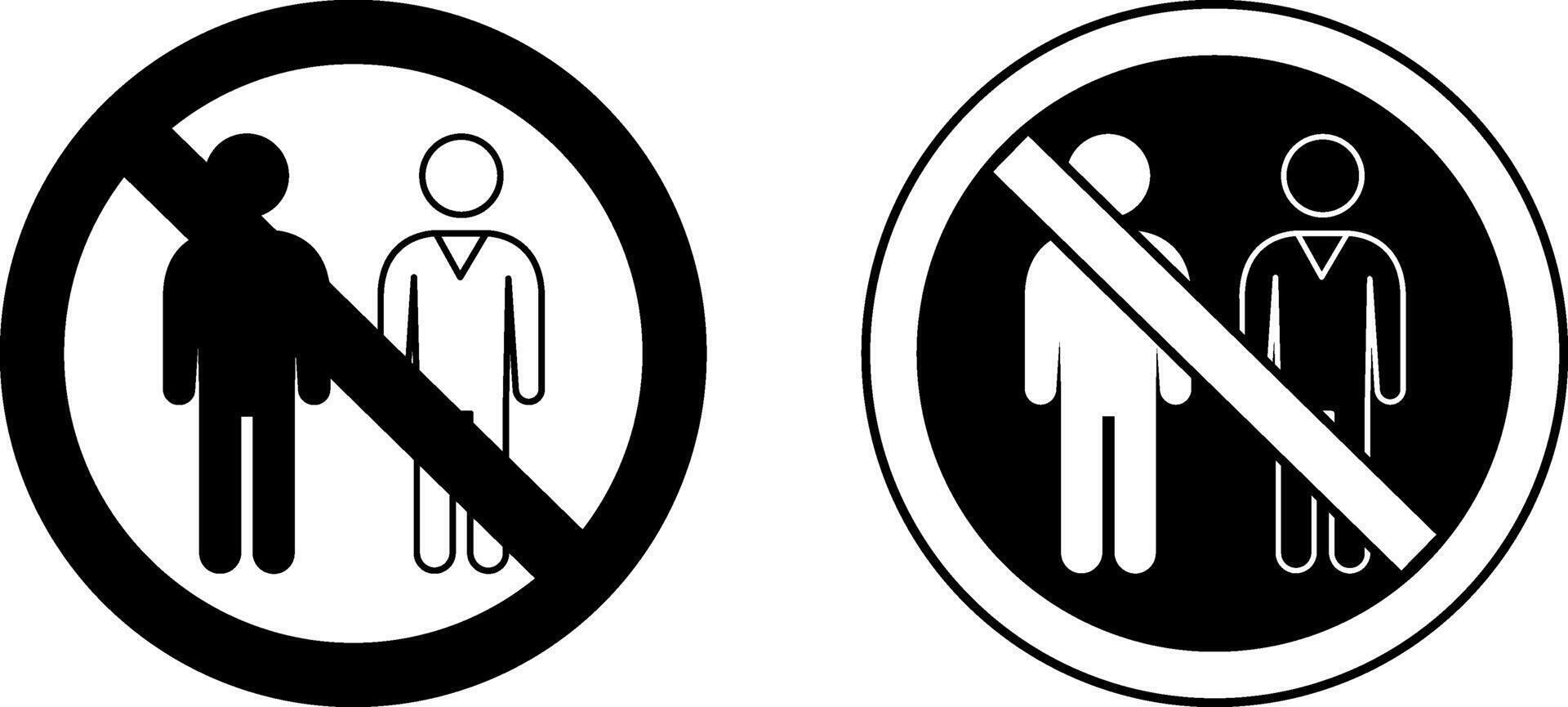 Do Not Meet Sick People Signs. Black and White Icons. Safety Measures, Infectious Disease Prevention. Coronavirus Protection, Social Distancing. Medicine Concept vector