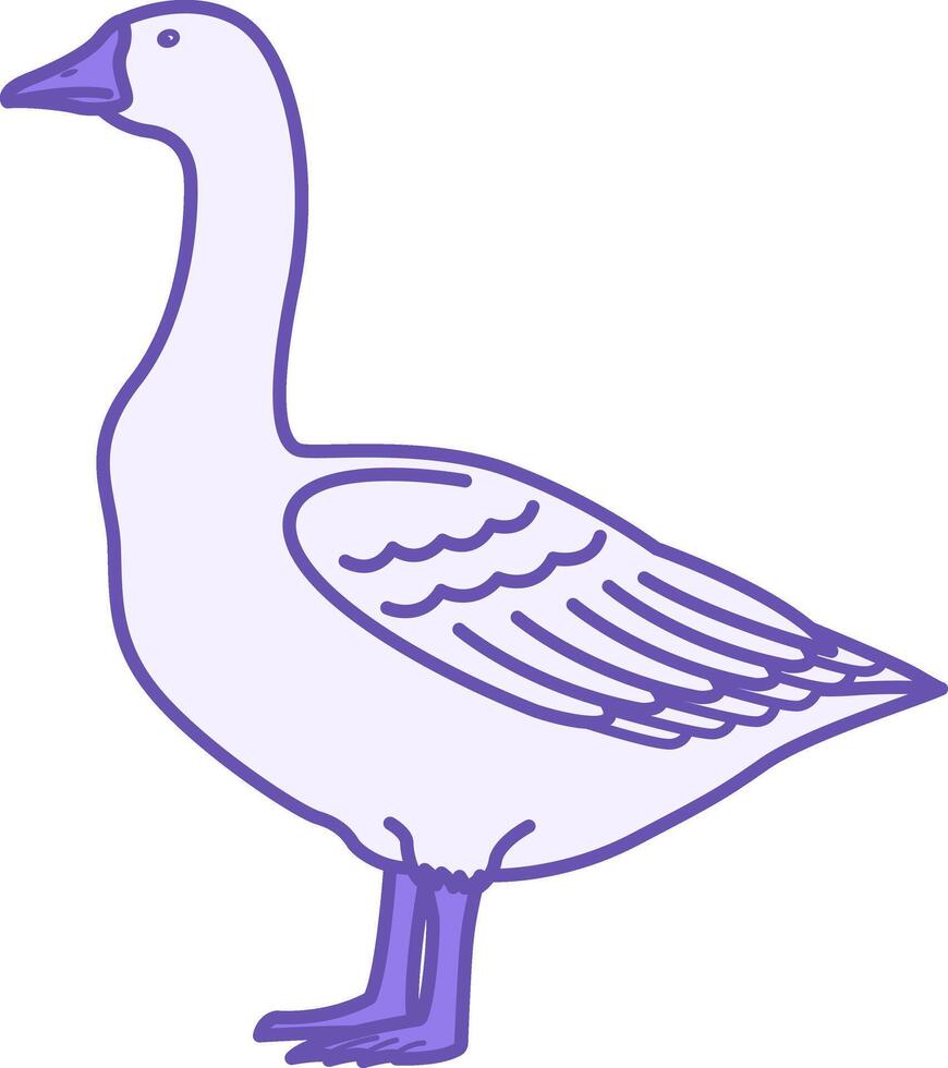 Colored Goose Icon. Illustration. Waterfowl. Agriculture, Farming. Domestic Animals Concept vector