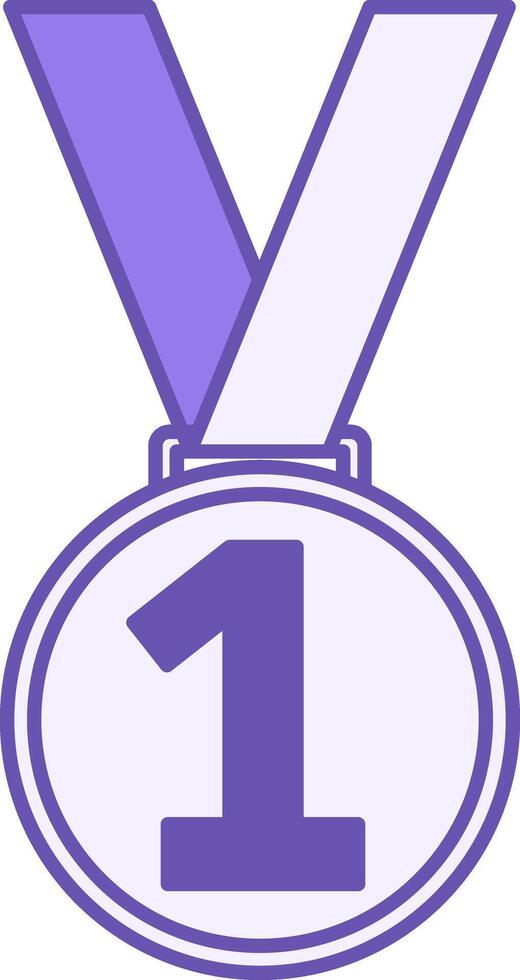 Colored Medal Icon. Illustration. First Place Award in Games. Valuable Prize. Sports Concept vector