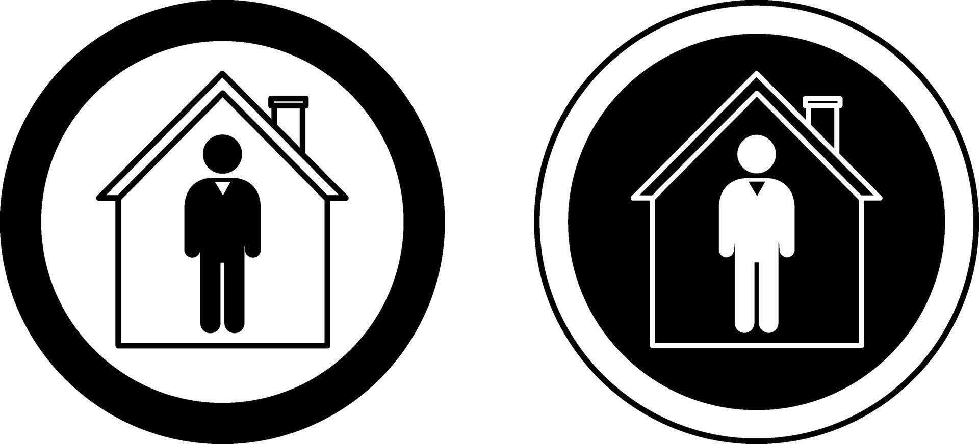 Stay Home Signs. Black and White Icons. Quarantine, Self-Isolation. Safety Measures, Infectious Disease Prevention. Coronavirus Protection. Medical Concept vector