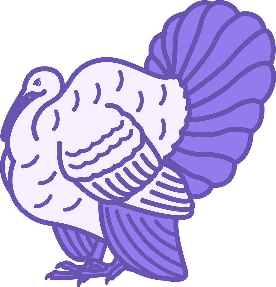 Turkey Bird Color Icon. Illustration. Agriculture, Farming. Domestic Animals Concept vector