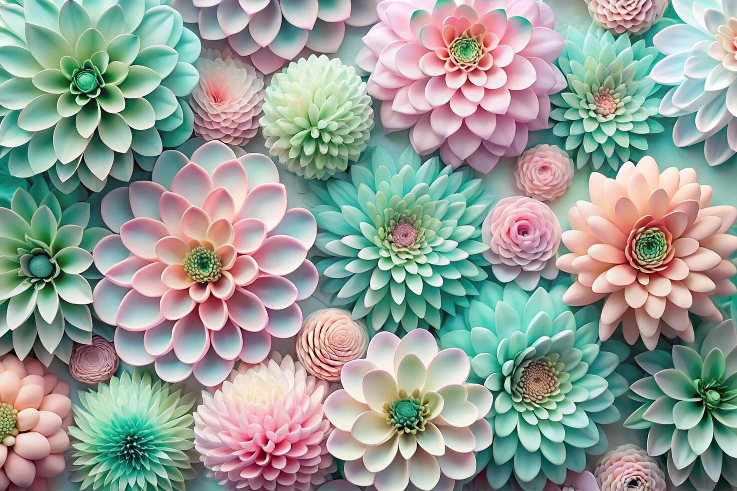 Abstract flower design in pastel shades, featuring intricate textures, perfect for wallpaper background use. photo