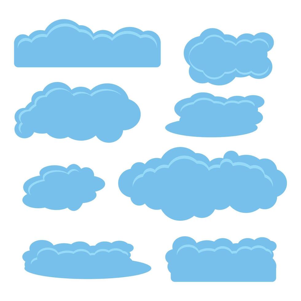 Set of white cloud collection. vector
