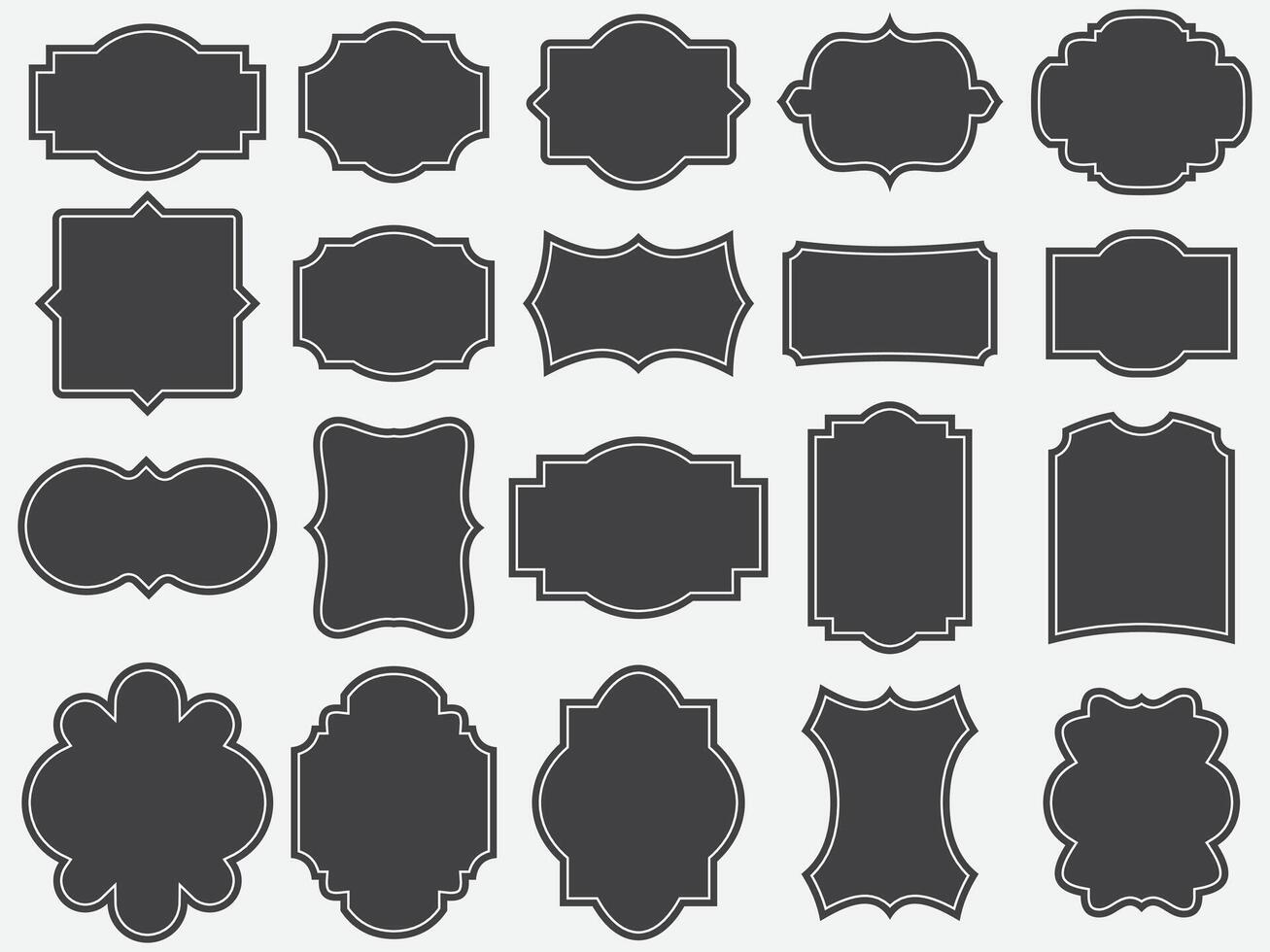 Badge shape sheild military shield silhouettes. Security, football patches isolated on white background. Illustration shield shape protection, black security and football badge vector