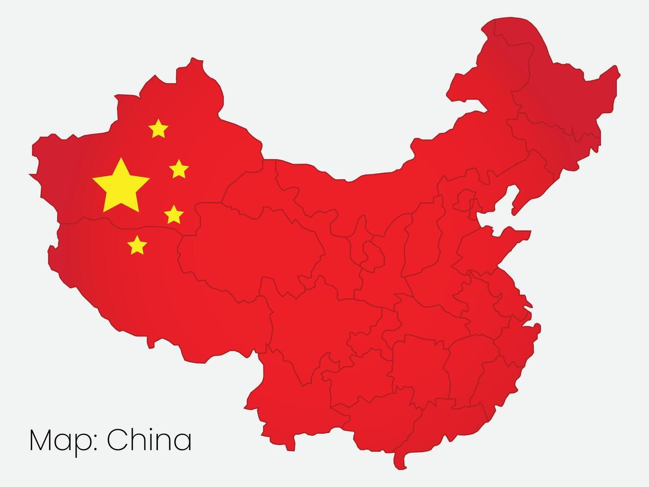 China country map with flag color. vector
