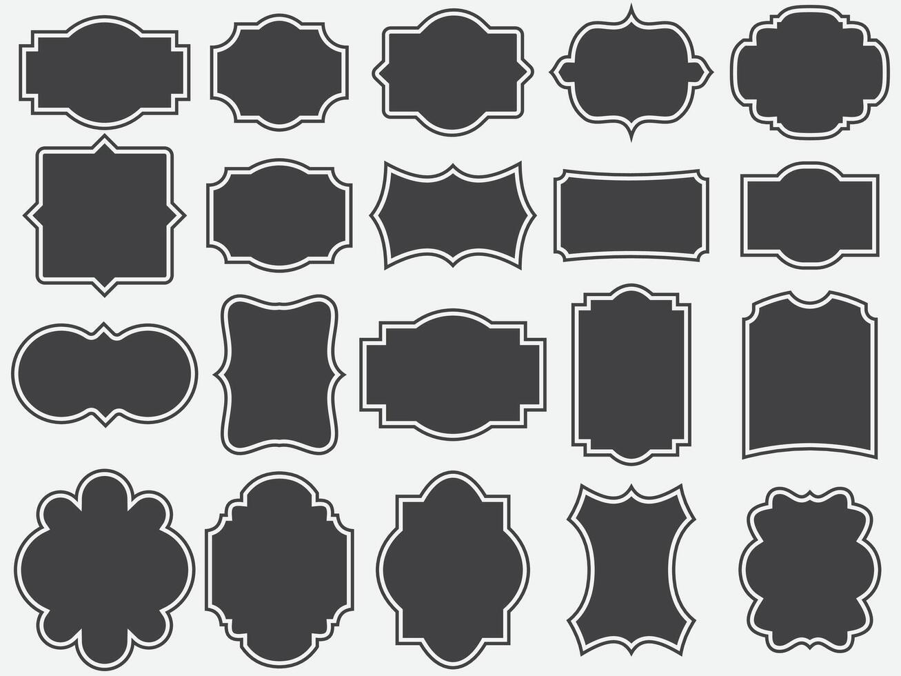 Badge shape sheild military shield silhouettes. Security, football patches isolated on white background. Illustration shield shape protection, black security badge vector