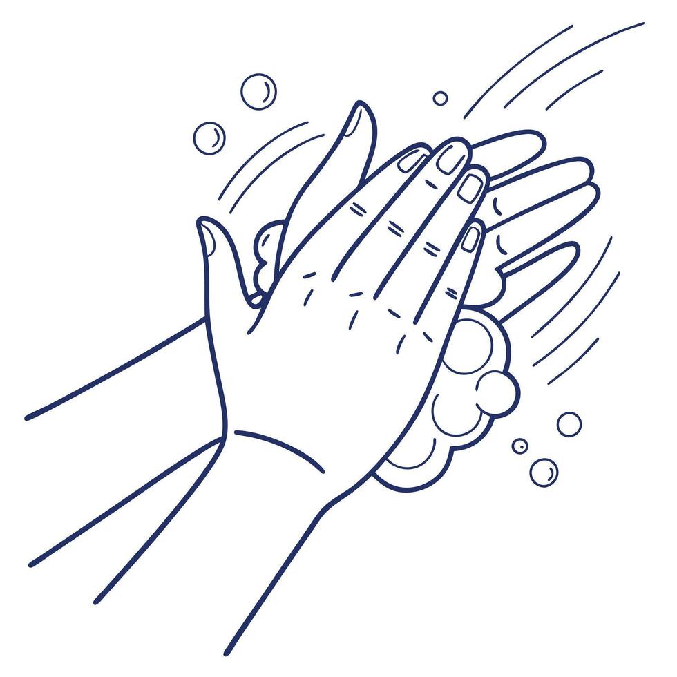 Handwashing Man Black and White Art Design vector