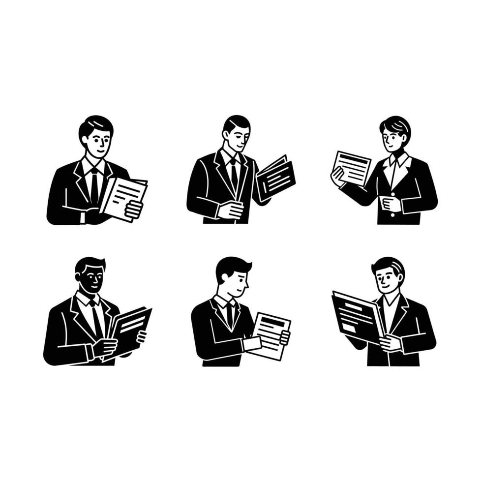 Checking Accounts Illustration with and Linocut Silhouette Design vector