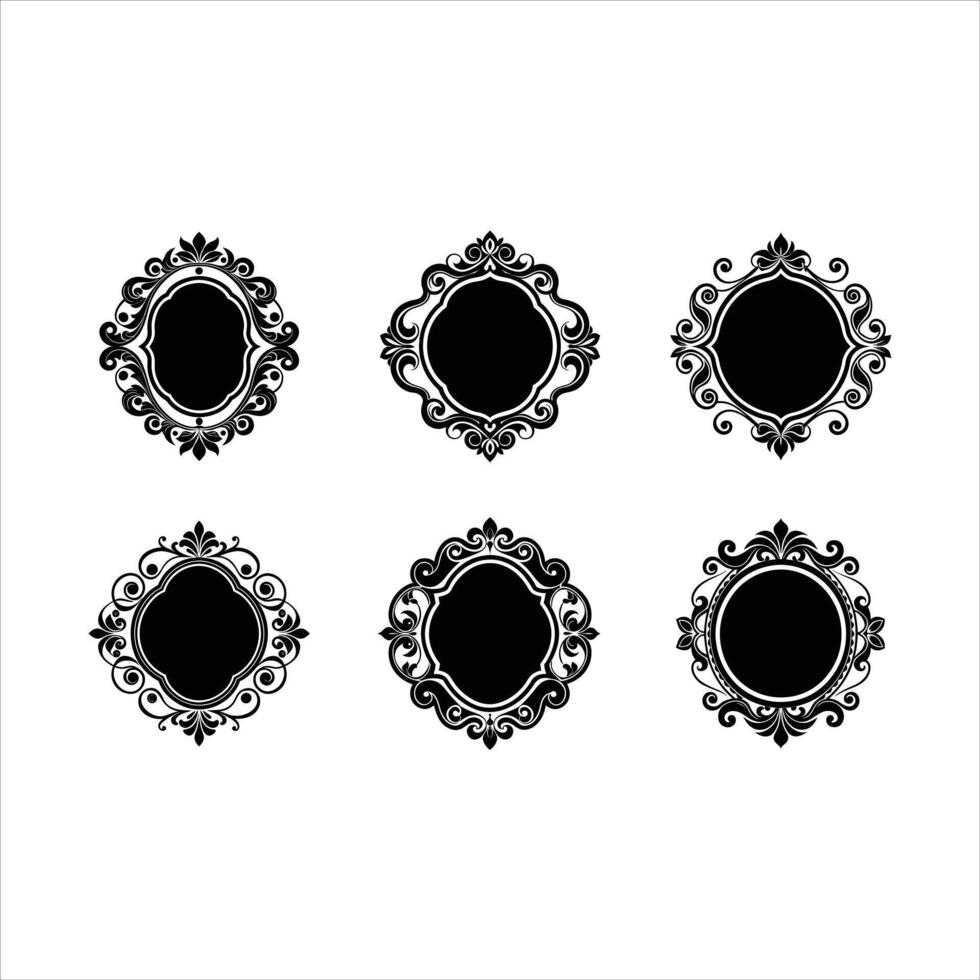 Decorative Frame - and Linocut Silhouette Design vector