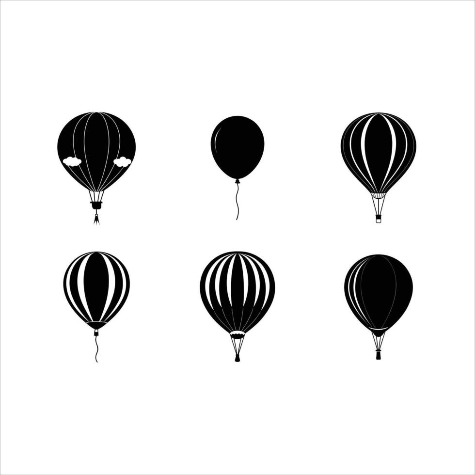 Balloon Silhouette and Linocut Design vector