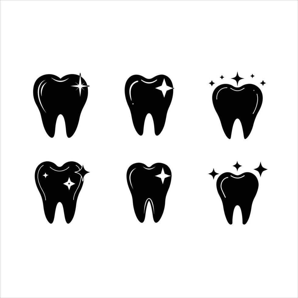 Tooth Icon - and Linocut Silhouette Design vector