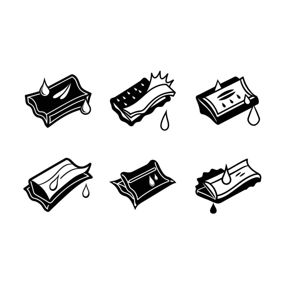Wet Wipe Design and Linocut Silhouette Illustration vector