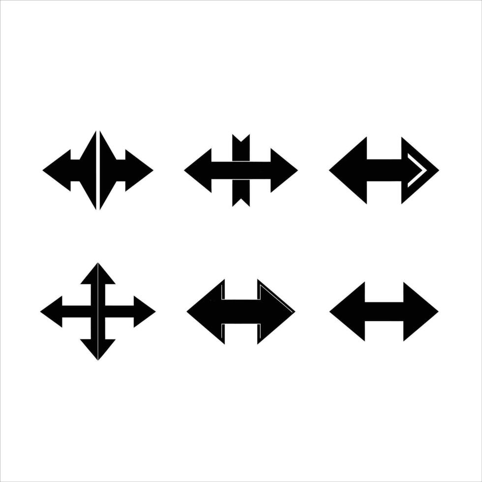 Move Left and Right Arrow Icon - and Linocut Silhouette Design vector