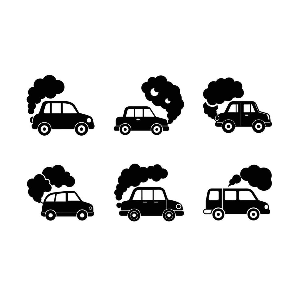 Vehicle Emissions - and Linocut Silhouette Design vector
