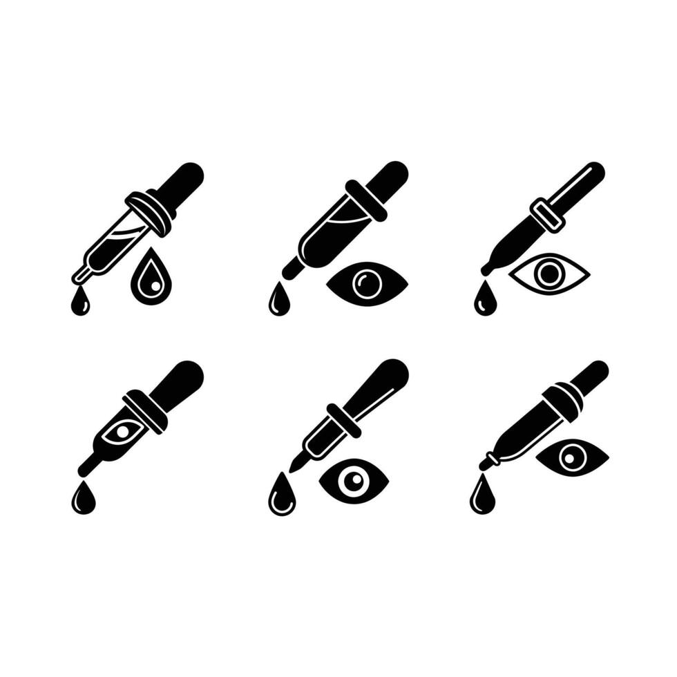 Eyedropper Icon and Linocut Silhouette Design vector