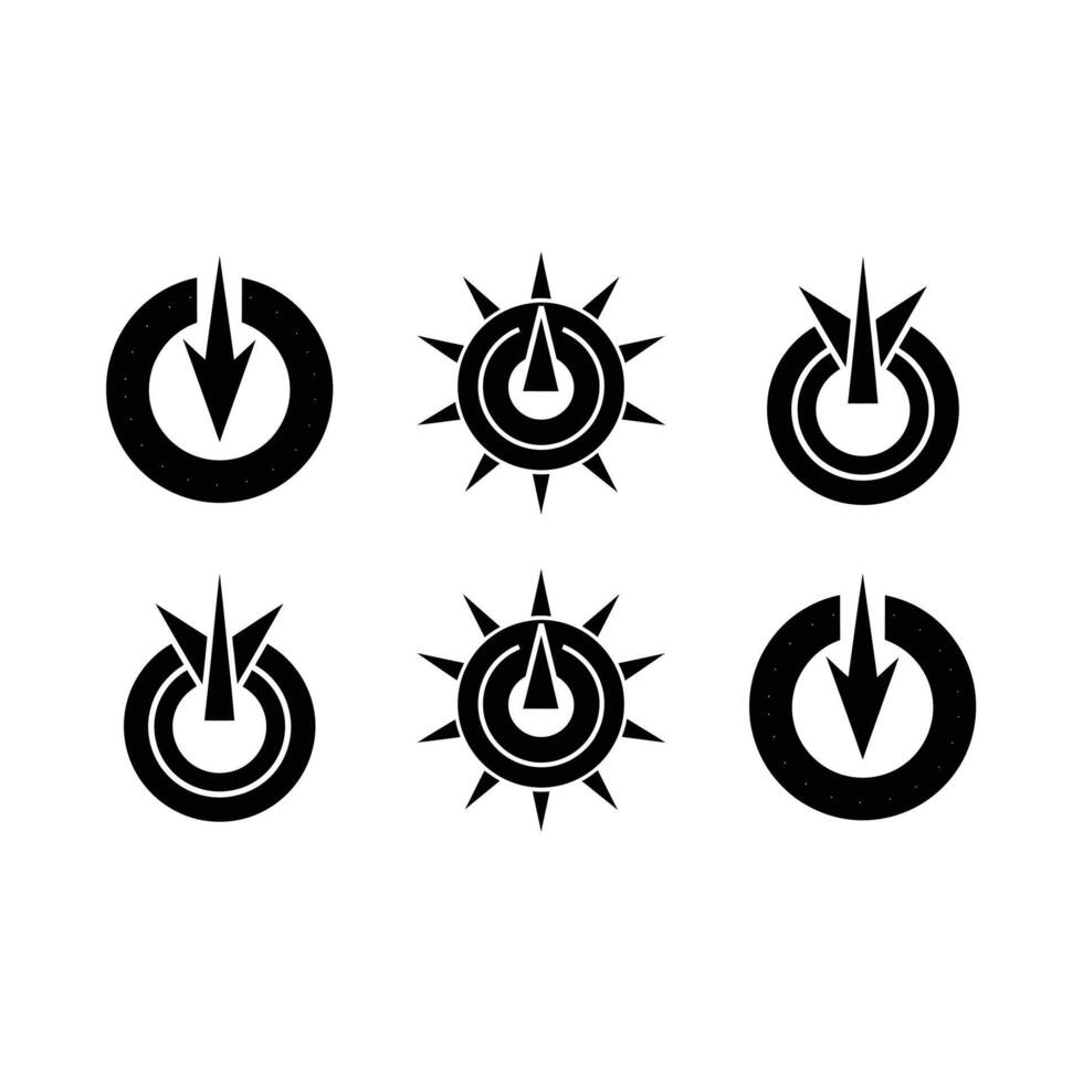 Power Icon and Linocut Silhouette Design vector