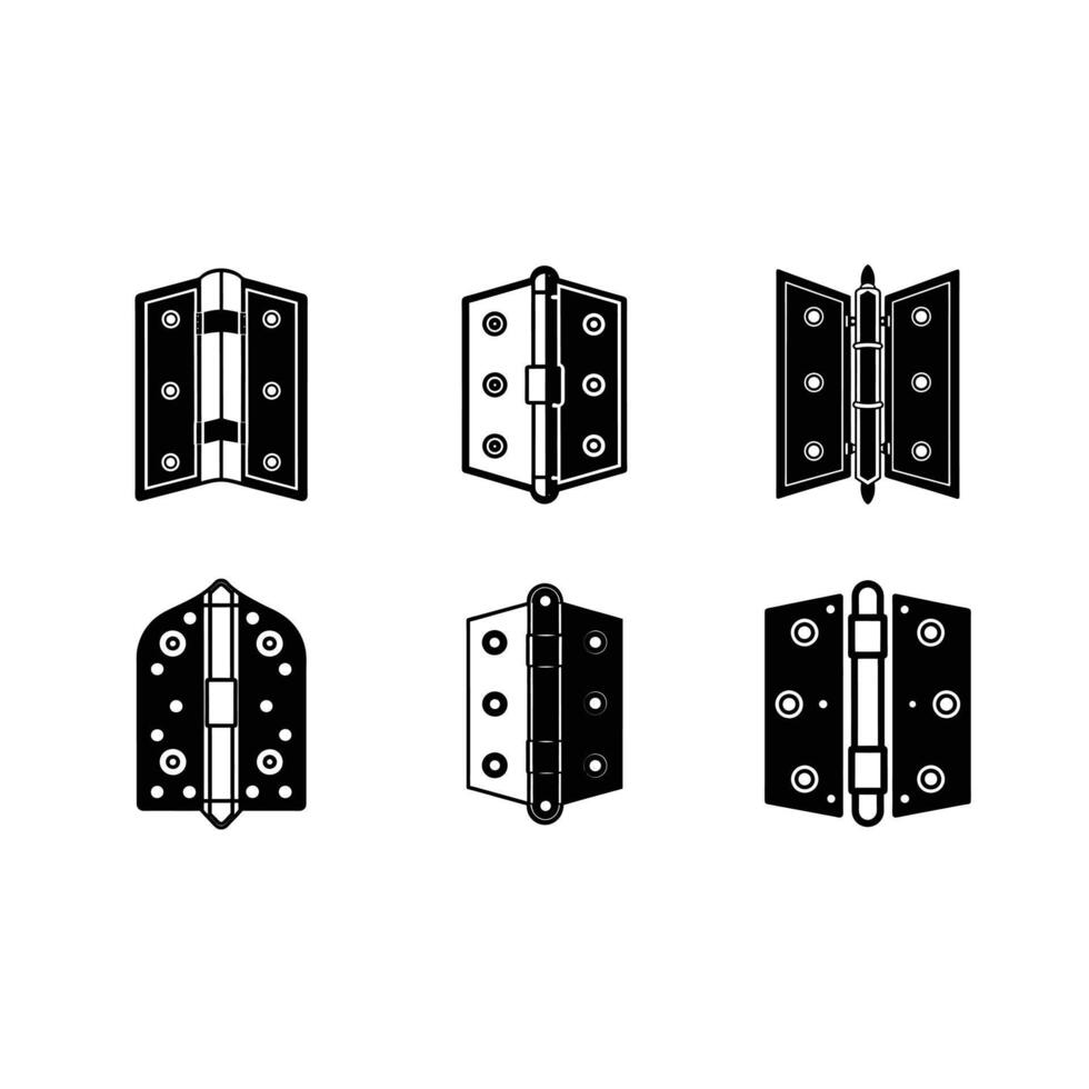 Door Hinge Icon - and Linocut Silhouette Design vector