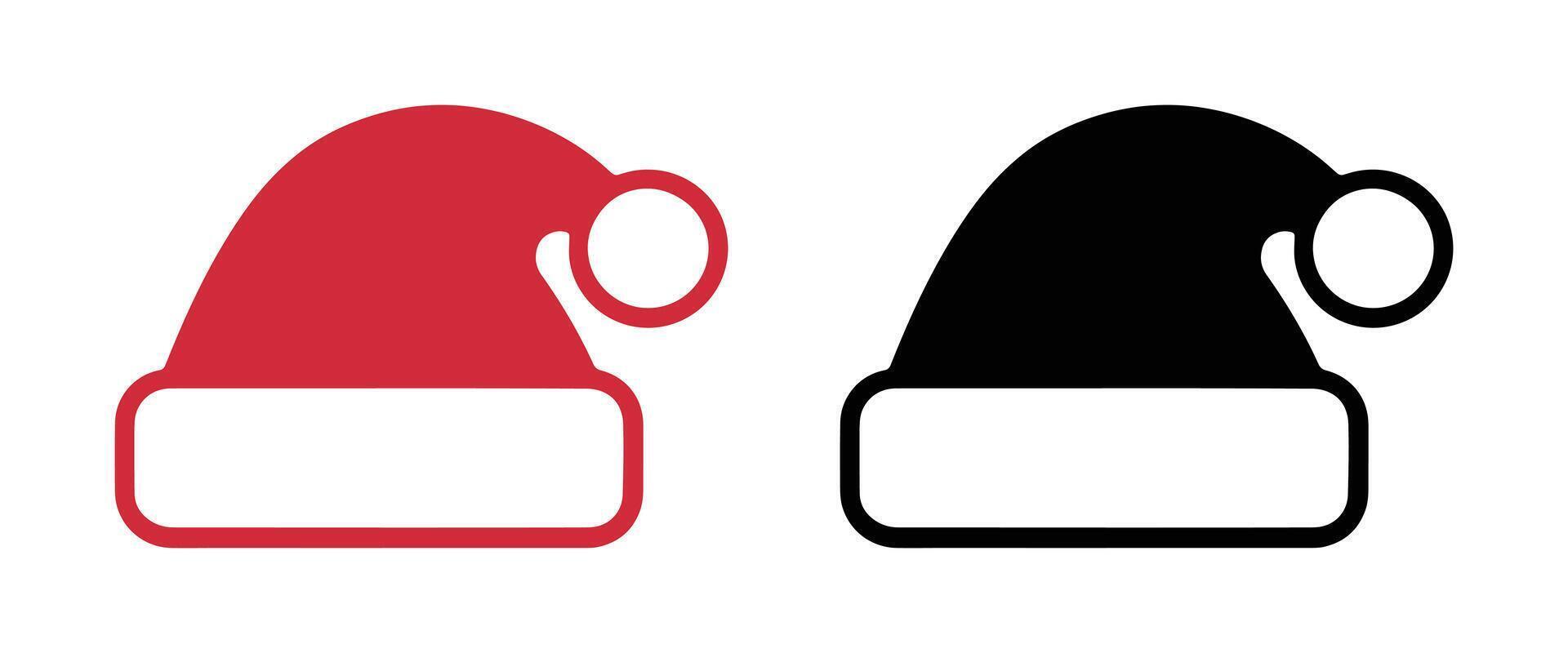 Minimalist Santa Hat Design in Red and Black for Christmas Themes vector