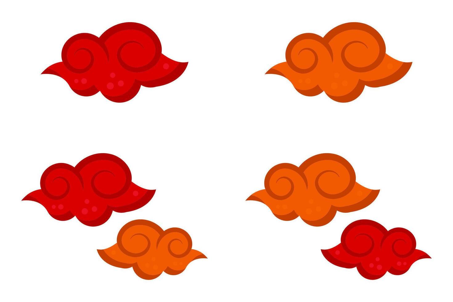 Chinese clouds new year simple icon. Japanese holiday decoration. Asian festival illustration. Oriental sky ornament. vector