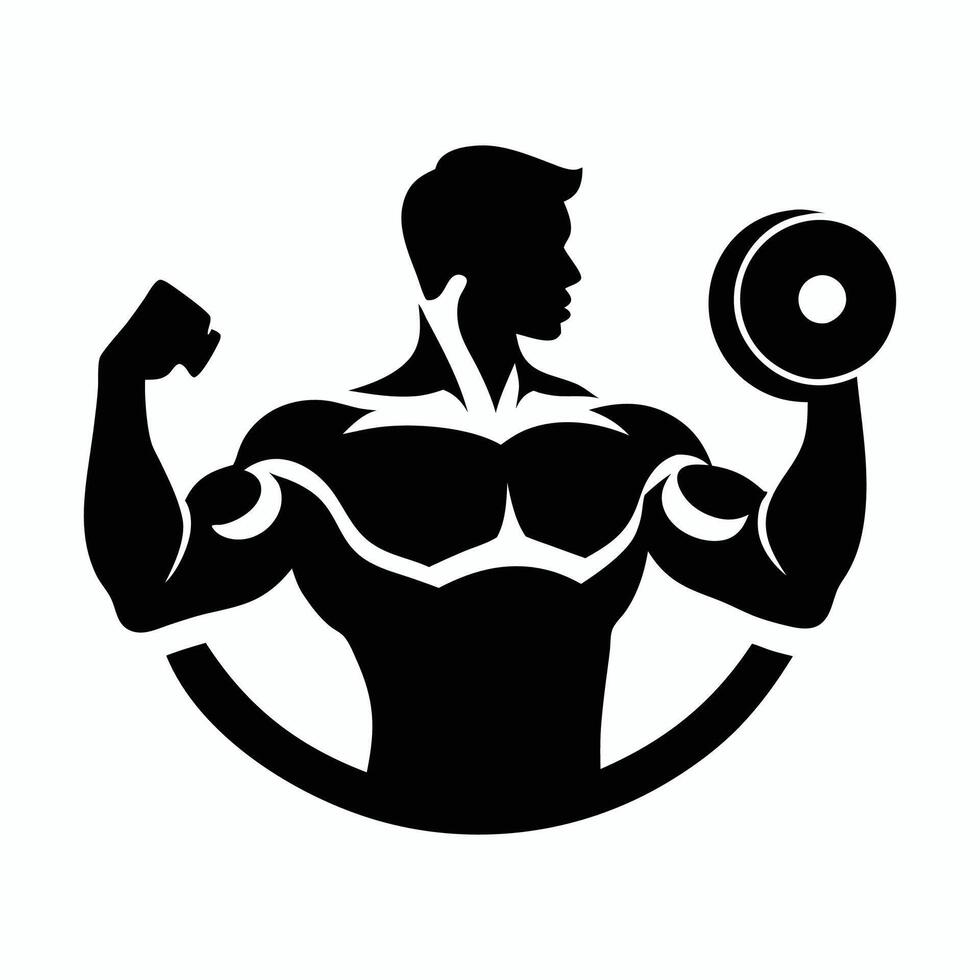 bicep curls silhouette vector