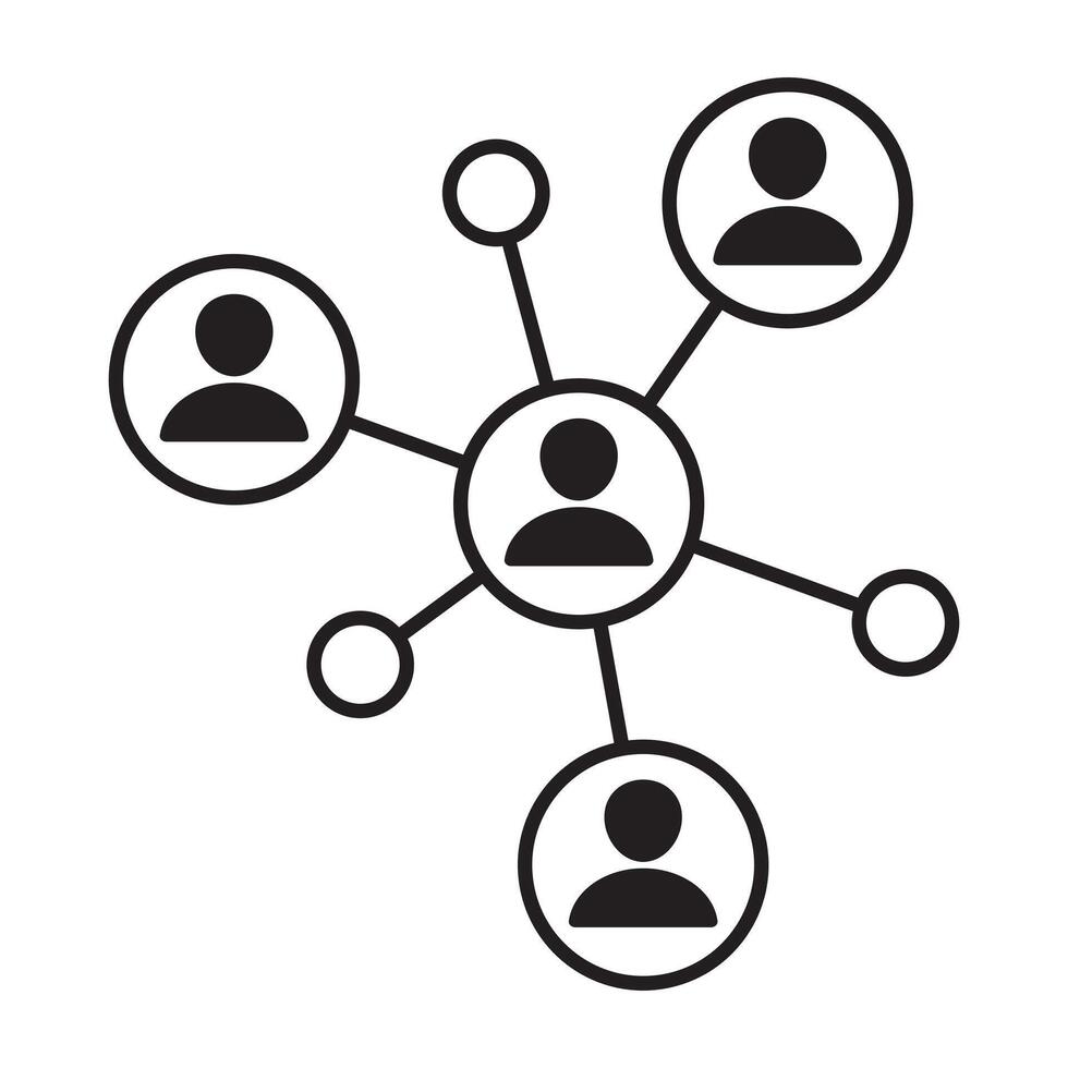 People network icon. Social network connection and global business communication concept. vector