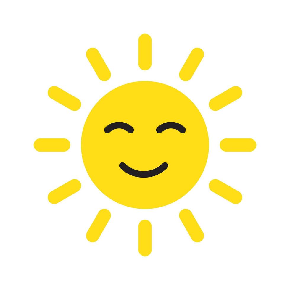 Cute happy smiling sun. Flat icon. vector