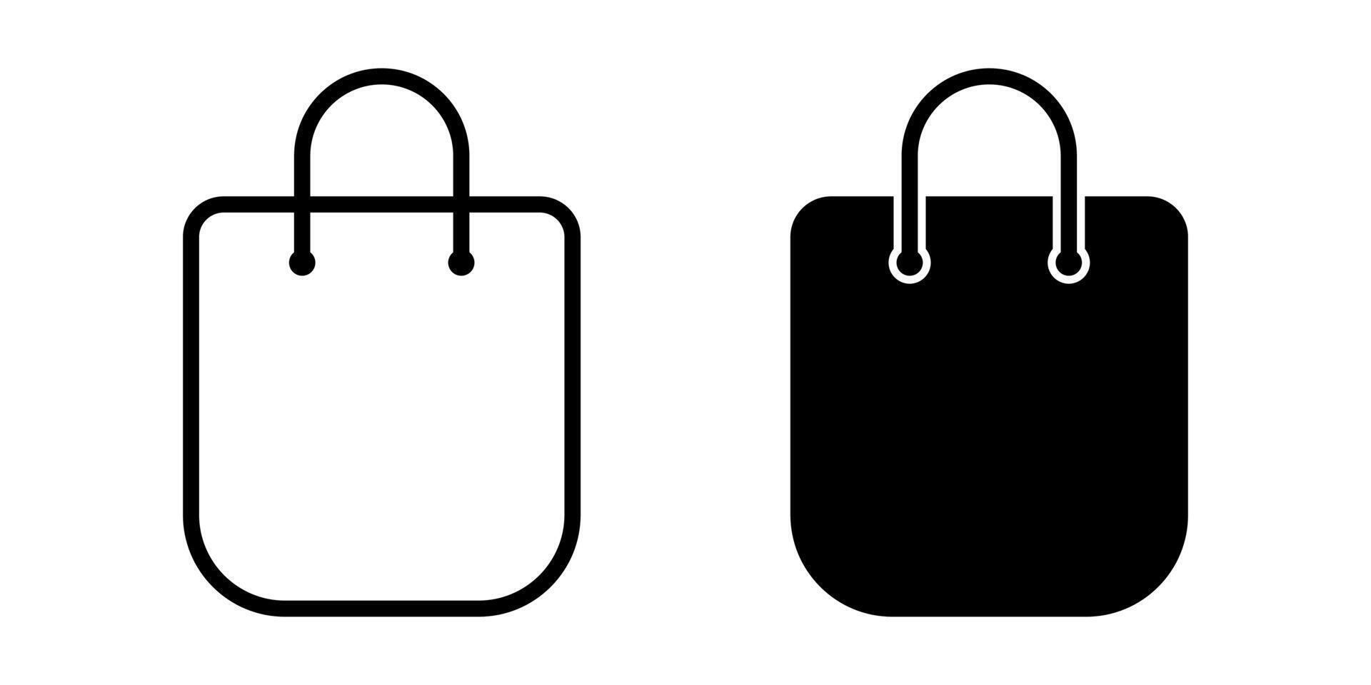 Shopping bag icon. Paper bag icon. vector